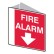 Double Sided Sign Fire Alarm Arrow Down 225 x255mm Polypropylene