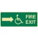 Exit & Evacuation Signs - Fire Exit Arrow Right , Wheel Chair Picto