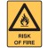 Flammable Material Signs - Risk Of Fire W/Picto