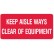 Fire Equipment Signs - Keep Aisle Ways Clear Of Equipment