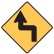 Road Goes Left Sign