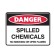 Spilled Chemicals No Smoking Or Open Flames