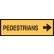 Temporary Traffic Control Sign Pedestrians Arrow Right 1200x300mm C1 Ref