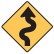 Winding Road Sign 600x600mm C2 Ref Aluminium