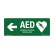First Aid Sign - AED Defibrillator Sign with Left Pointing Arrow, 300mm (W) x 125mm (H), Self-Adhesive Vinyl