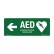 First Aid Sign - AED Defibrillator Sign with Left Pointing Arrow