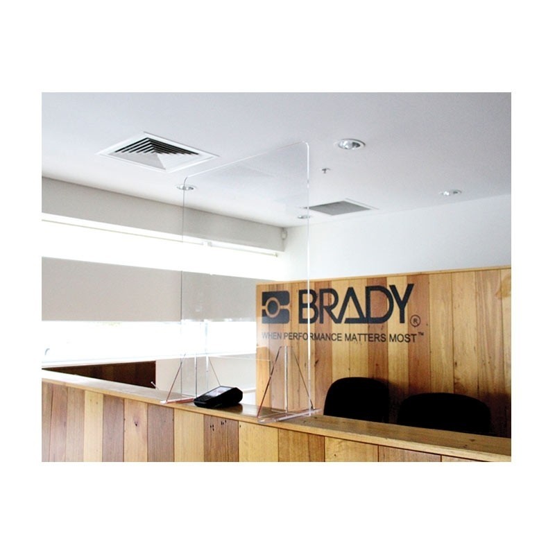 Acrylic Sneeze Guard with Stands, 600 x 800 mm