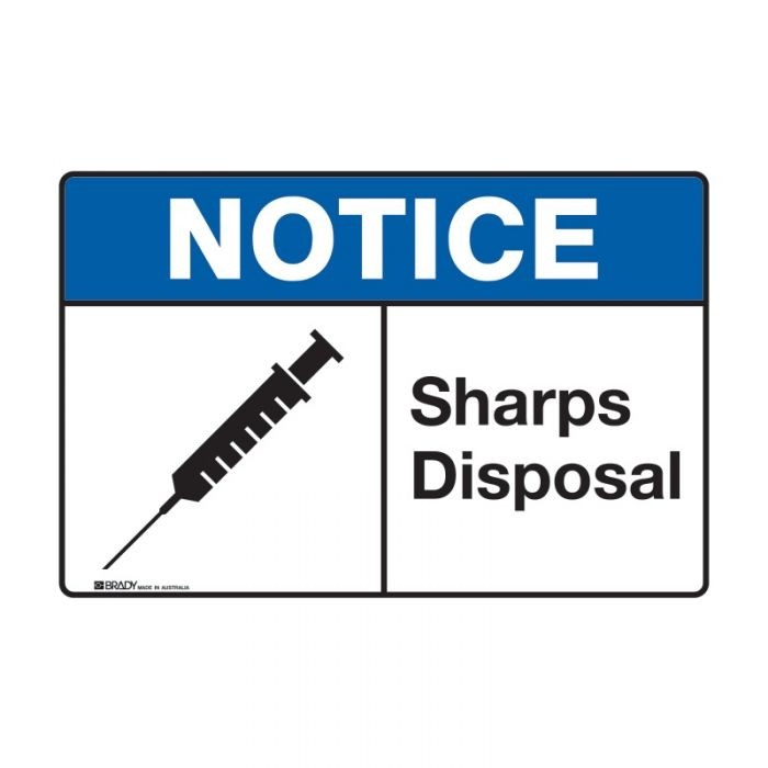Notice Sign Sharps Disposal