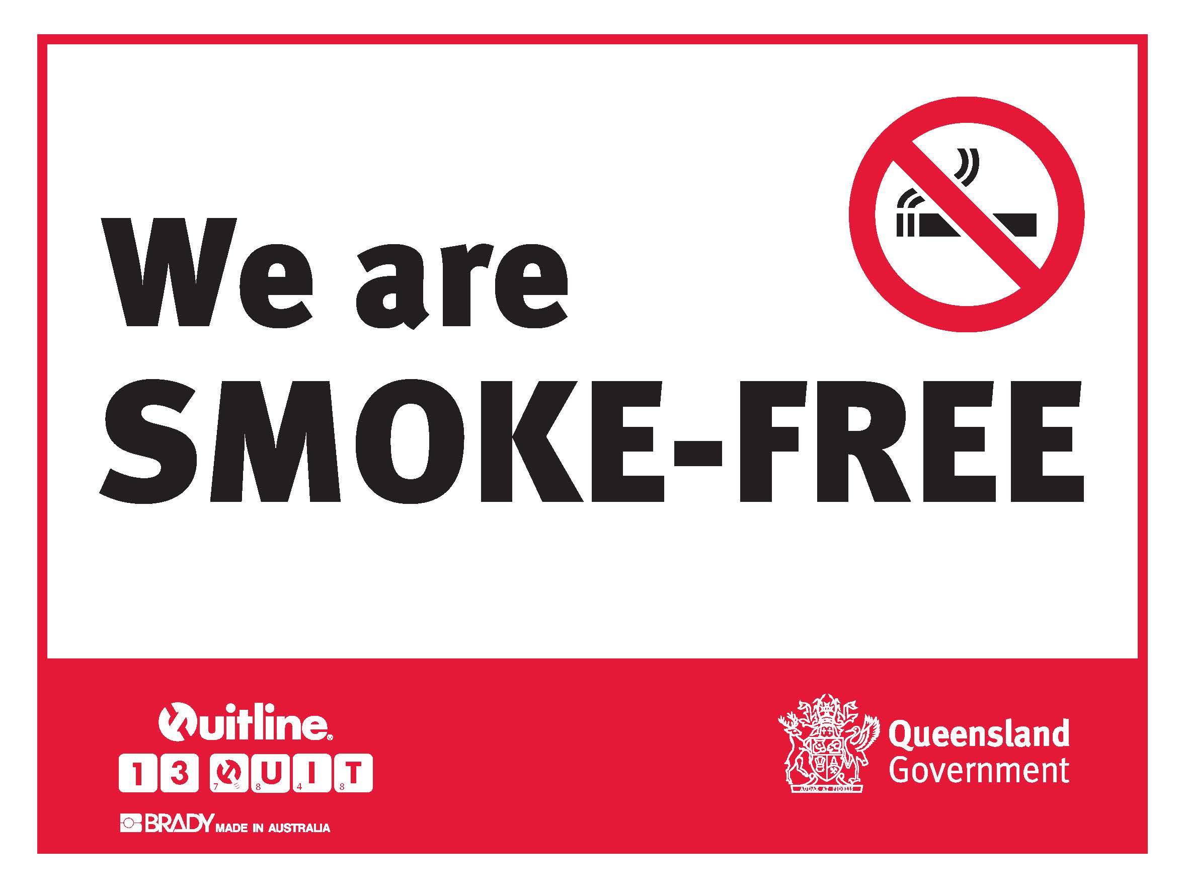 QLD WE ARE SMOKE FREE